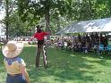 Roping on stilts is not easy B